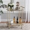 Baxton Studio Louise Contemporary Glam and Luxe Gold Metal and White Marble 2Tier Wine Cart 222-12528-ZORO - alternate 1